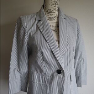 Banana Republic Women's Pinstripe Blazer - Black and White